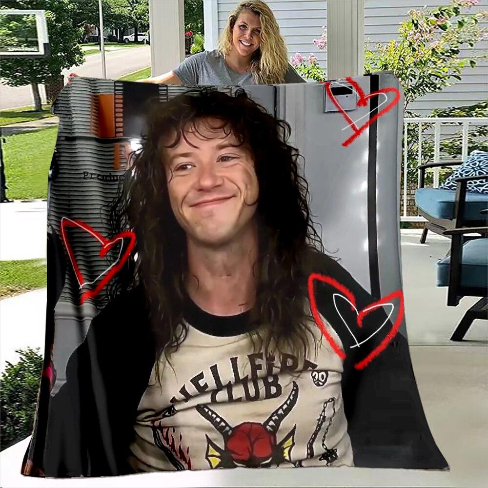 Eddie Munson Stranger Things Tragbare Warme Überwurfdecken für Bettwäsche Reise