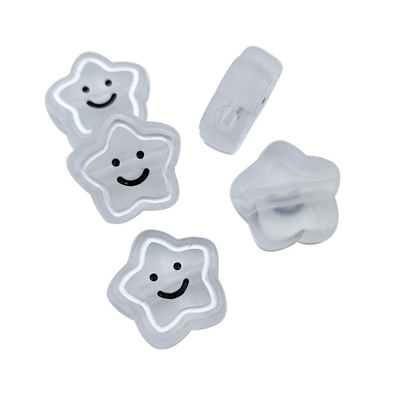 5 Stück Acrylperlen in Bonbonfarben, lächelnder Stern, für die Schmuckherstellung, DIY-Halsketten, Armbänder, lose Abstandsperlen, Zuckerguss, handgefertigte Accessoires