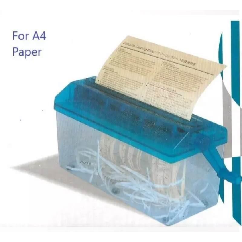 Déchiqueteuse de bureau compacte à coupe droite, manuelle, petite, pour format A4, à manivelle
