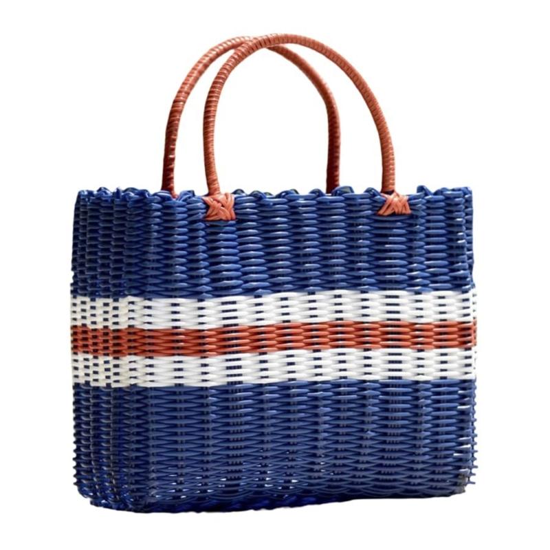 Wear Resistant PVC Woven Picnic Basket For Camping Outdoor Gatherings And Beach Parties With Large Capacity