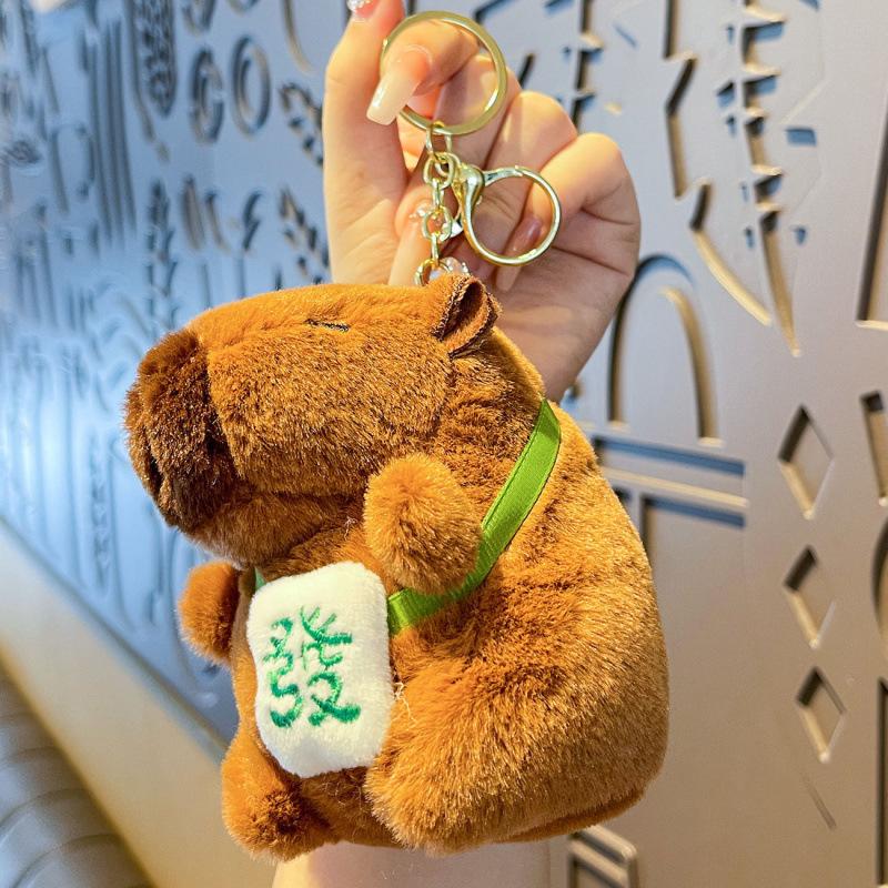Cute Cartoon Capybara Pendant Plush Toy Doll Bag Hanging Ornaments Cute Kapila Keychain Doll Car Pendant Desktop Doll Ornaments