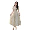 Square Neck Bubble Sleeve Floral Dress Children's Summer 2026 New Temperament Beautiful Gentle Waist Fairy Long Dress