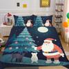 Christmas Printed Bed Cover King Size Polyester Home Textiles Teens Girl Cartoon Superior Bedroom Decor