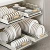 Punch-free Bowl Dish Storage Shelf Stainless Steel Drawer Organizer New Spice Rack  Dish