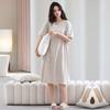 Pure cotton short-sleeved women's nightgown summer loose round neck large size 100 cotton sweet and cute loungewear can be worn outside