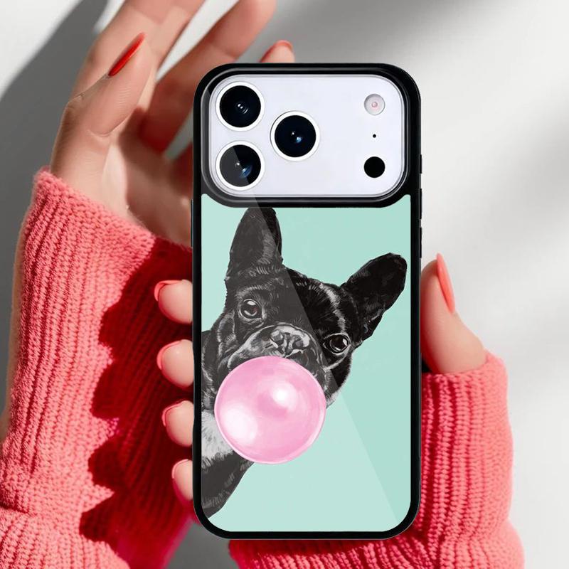 Cartoon French Bulldog Phone Case for iPhone 17 16 15 14 13 Pro Max Back Cover for 12 11 Pro Coque