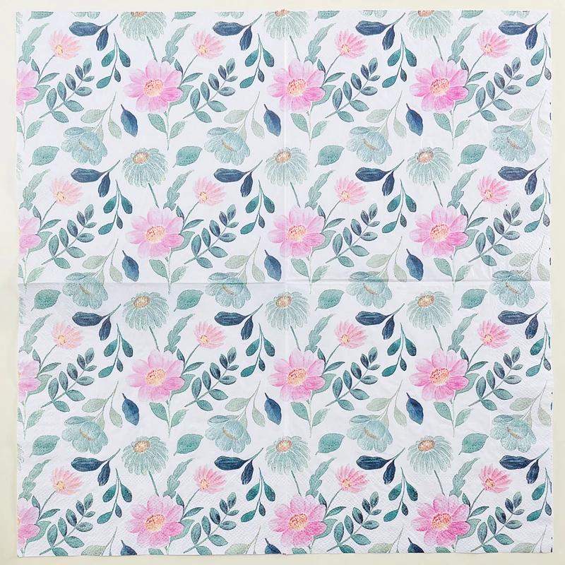 20 szt./opakowanie 33*33 cm 2-warstwowe jednorazowe serwetki imprezowe wzór kwiatowy