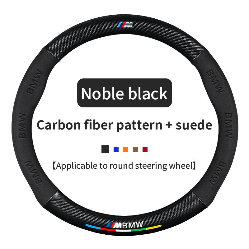 

For BMW M Power X3 X4 X5 X7 E36 E39 E46 E60 E65 E90 F10 F15 F20 F25 F30 G20 G30 G05 Car Carbon Fiber Suede Steering Wheel Cover