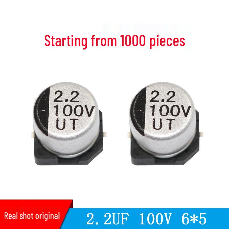 2.2uF 100V 6x5mm SMD Aluminum Electrolytic Capacitor