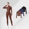 Womens Slim Fit High Neck Yoga Jacket Long Sleeve Workout Top Breathable Stretch Sportswear Fitness Gym