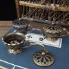 Creative Lotus Incense Burner with Handle Retro Copper Lotus Hollow Out Incense Stick Burner Brass Craft Home Office Decoration