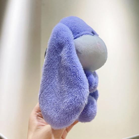 Doll Pendant Plush Keychain Soft Lop-Eared Rabbit Pendant with 360 Degree Rotating Metal Buckle Healing Stuffed Keychain