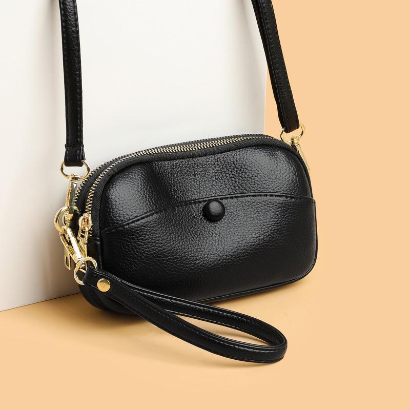 Spring new mobile phone bag women's soft leather shoulder crossbody portable mini small bag medium and old mother bag