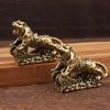 Antik Bakır Çin Kaplanı Minyatür Figürinler Süsler Pirinç Şanslı Masaüstü Dekorasyonları