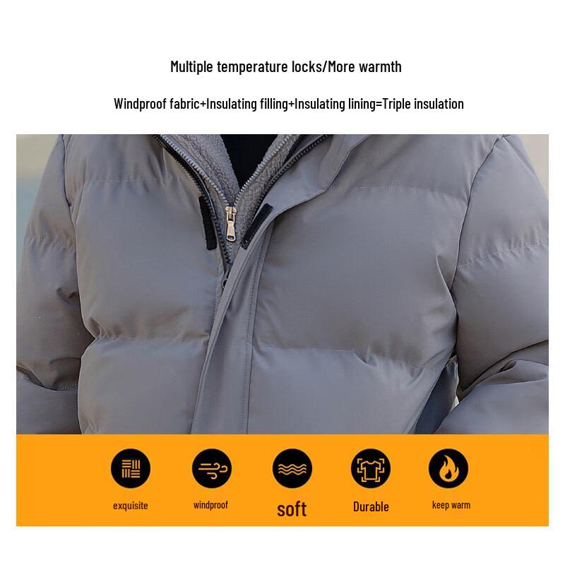 JEANSWEST Men's Faux Two-Piece Hooded Padded Jacket