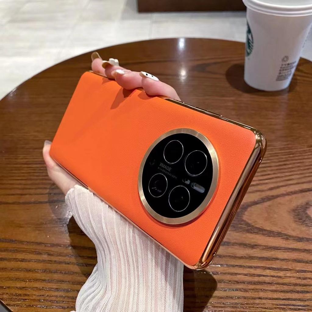 Etui na telefon Huawei Mate60pro z gładkiej skóry, MATE40PRO galwanizowane etui z pełnym zakryciem obiektywu