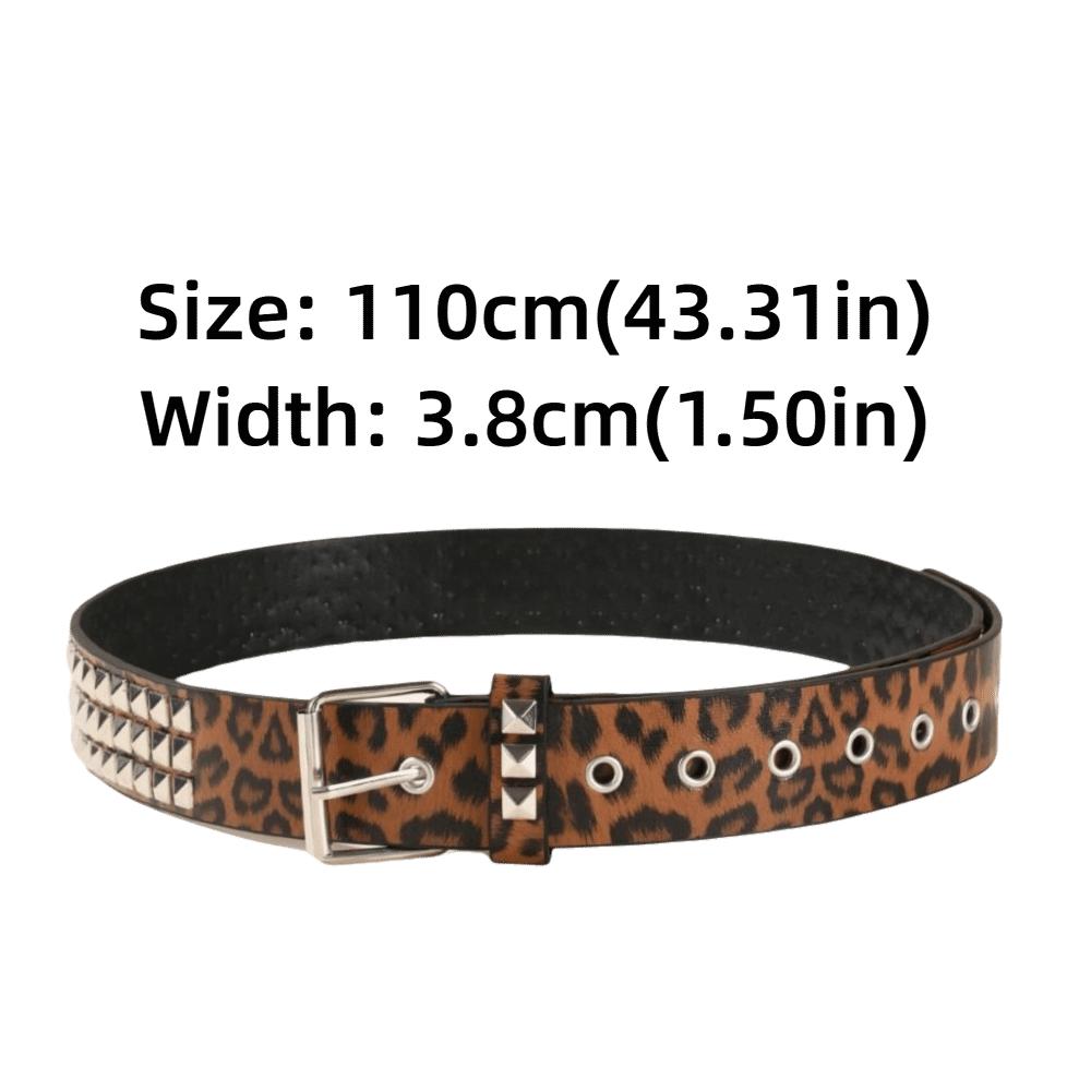 Leopard Print Heavy Metal Belt Punk Women's Belts Trend Jeans Belt Fashion Decoration