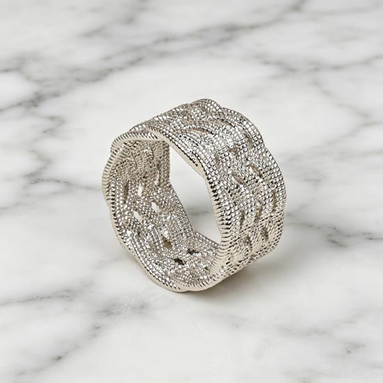 Anillo para Bufanda de Moda Textura Tejida Hueca Deslizador para Bufanda Anillo Clip para Bufanda de Seda para Mujeres Pañuelos Bufandas Camisas
