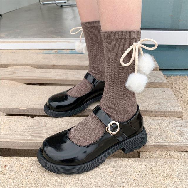 Lolita Shoes Women Japanese Style Mary Jane Shoes Women Vintage Shallow Flats Chunky Platform Shoes Cosplay Female Sandals Women