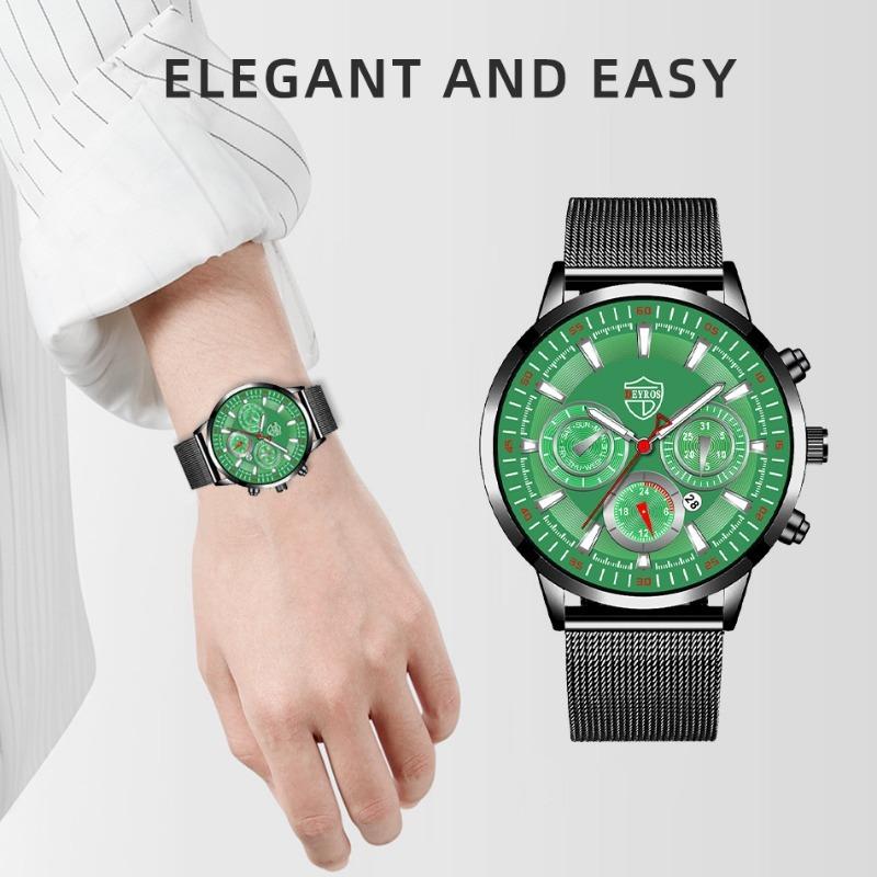 Moderne Herrenuhr Kalenderuhr Business-Uhr Herren-Edelstahluhr Hand Quarzuhr