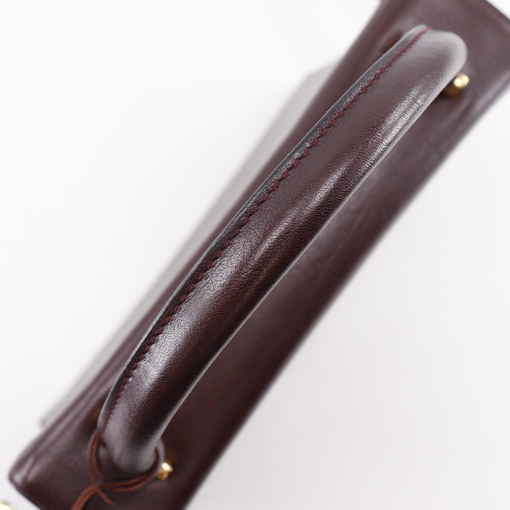 GOLD PFEIL 2WAYShoulder Handbag One Handle Bordeaux Calfskin Women Used