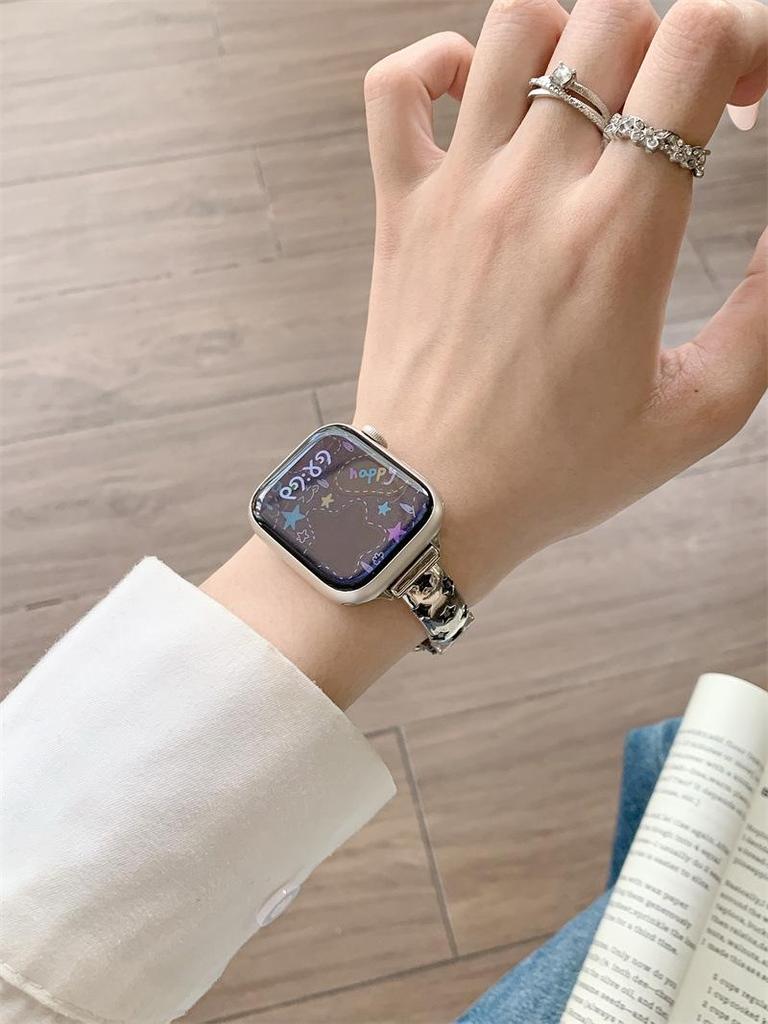 Star Denim Watch Strap for Apple 11th Gen, Huawei GT6, and Xiaomi 9 Pro Female Models