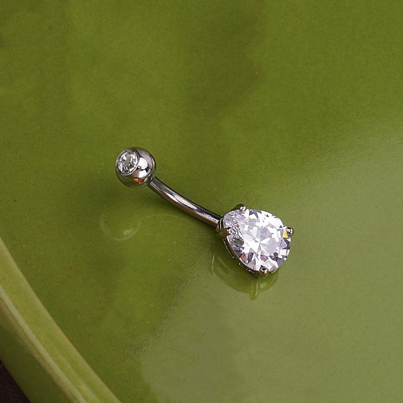 Sweet Dinosaur Navel Ring Zircon Heart Strawberry Belly Button Ring For Women Body Piercing Decor Vacation Leisure Beach Jewelry