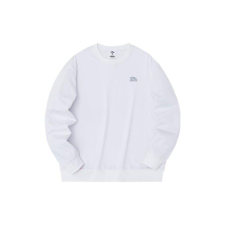 

Anta Lifestyle Series Solid Color Round Neck Pullover Sweatshirt Unisex Sweatshirt Snow-White 972348710-9 XXXL