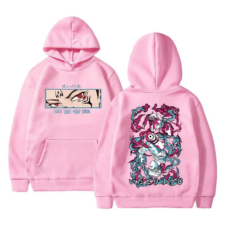 Anime Jujutsu Kaisen Print Hoodie Manga Itadori Yuji Ryomen Sukuna Graphic Hoodies Vintage Oversized Cotton Men Women Clothes