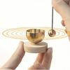 Mini Singing Bowl Set, Golden Metal Meditation Sound Bowl with Wooden Base and Mallet, for Yoga Chakra Healing Relaxation Gift