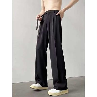 Casualsuit Pants Men's Autumn Japanese Light Luxury Draped Trousers Loose-fit Straight-leg Versatile Wide-leg Long Pants
