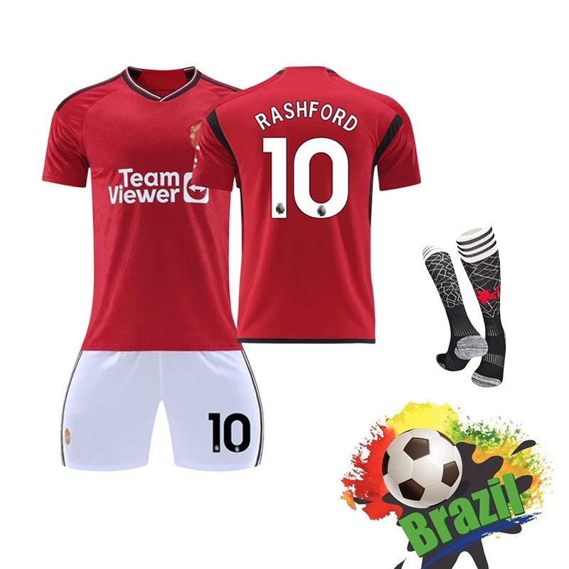 2324 Red Devil Home Children's Training Suit Football Team Uniform Youth And Adult Sizes