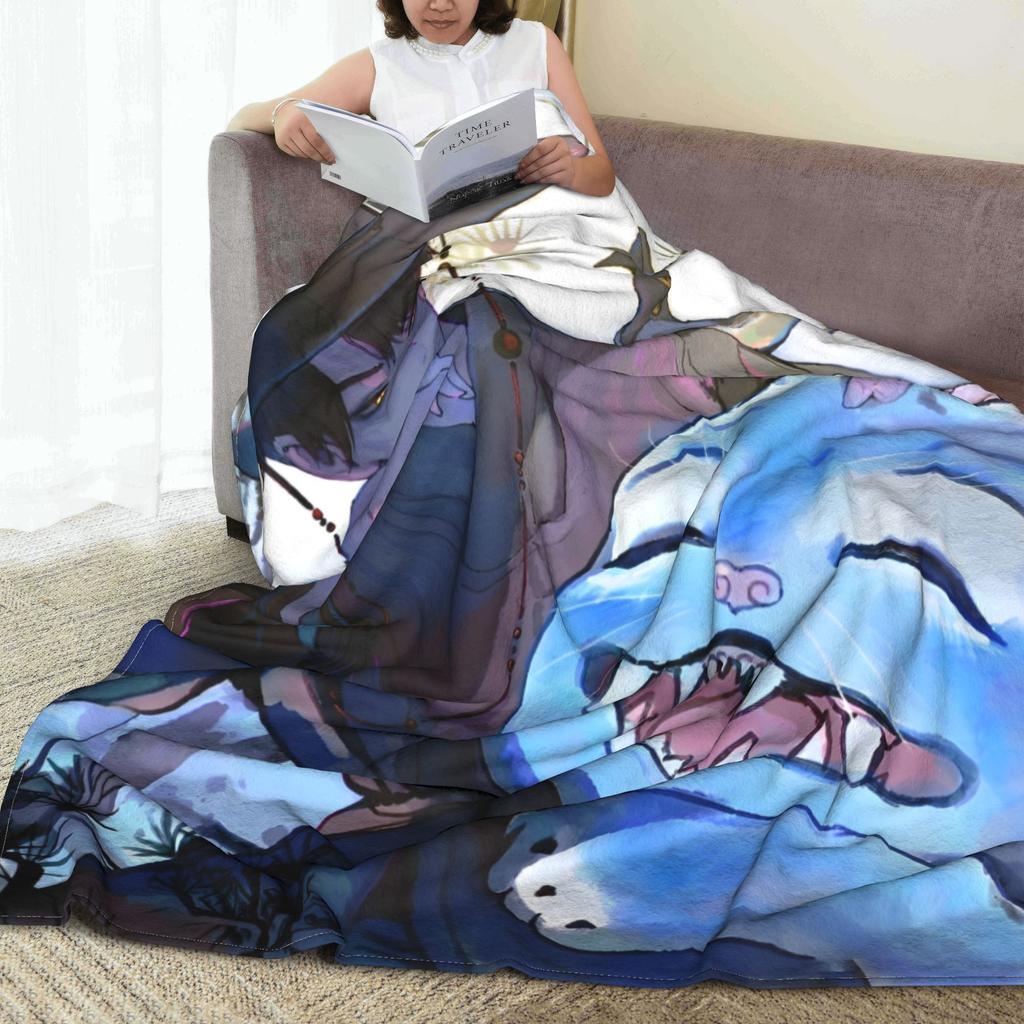 Warm Soft BlanketKids Picnic KPop Demon Hunters Anime Bedding Throws  Flannel Bedspread For Couch Bed Print Sofa Bed Cover