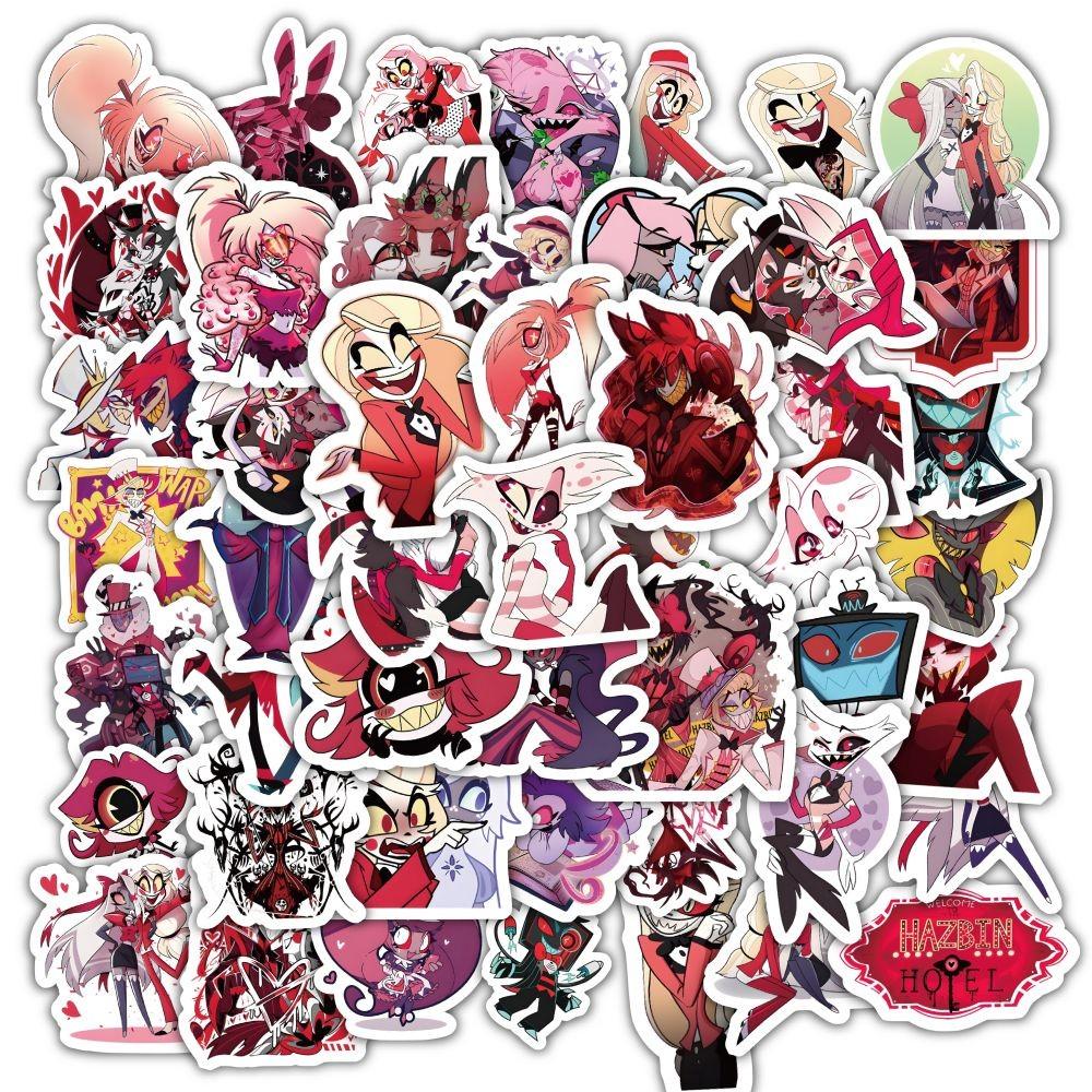 59PCS Cartoon Anime Hazbin Hotel Graffiti Stickers for Bicycle Hand Account Pencil Case Decals LanLanStickersWorld