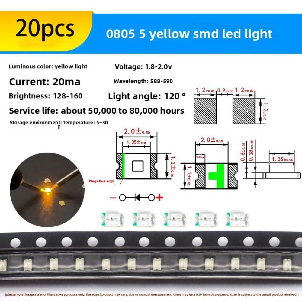 20pcs/50pcs Professional 0805/0603 SMD SMD LED Diode RGB Multi-Color SMT Lamp DIY LED Chip Electronic Projects
