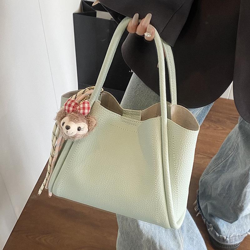 Spring and Summer Leisure Niche Simple Lychee Pattern Portable Vegetable Basket Bag Women Commute To Work Versatile Messenger Bag