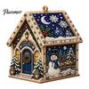 DIY Holiday Craft Set 3D House Christmas Faux Pearl Art Kit, Handmade Rhinestone Painting Kit Relaxing Activities for Adults Adults, Tabletop