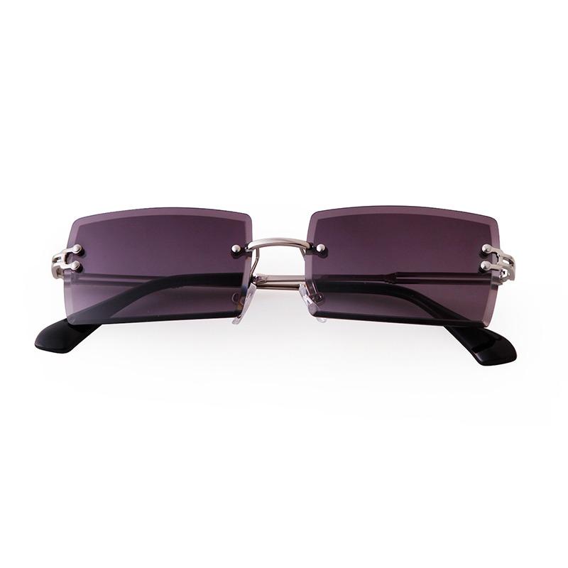 Fashion Cutted Lens Rimless Sunglasses for Women Men Brand Designer Trendy Rectangle Frameless Sun Glasses Gradual Shades S3468