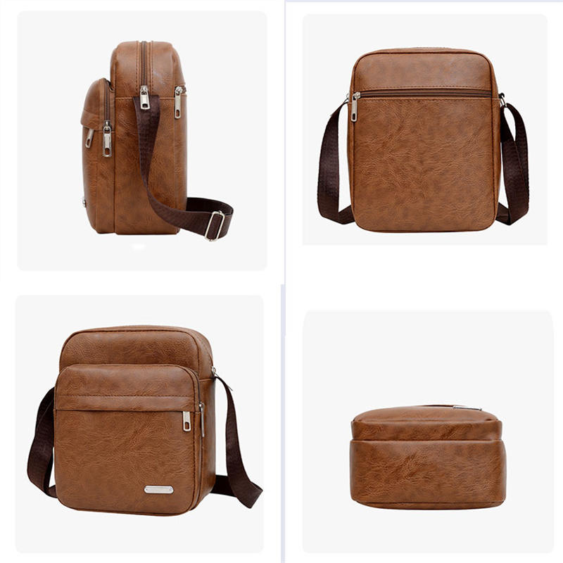 Men's Retro Crossbody Shoulder Bag Large Capacity Lightweight Business Messenger Bag for Travel Trip