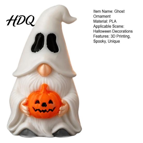 Pumpkin Decor for Home Halloween Ghost Gnome Figurine Creative Desk Ornament 3D Printed Window Display Figures Mini Statue Shelf Display,