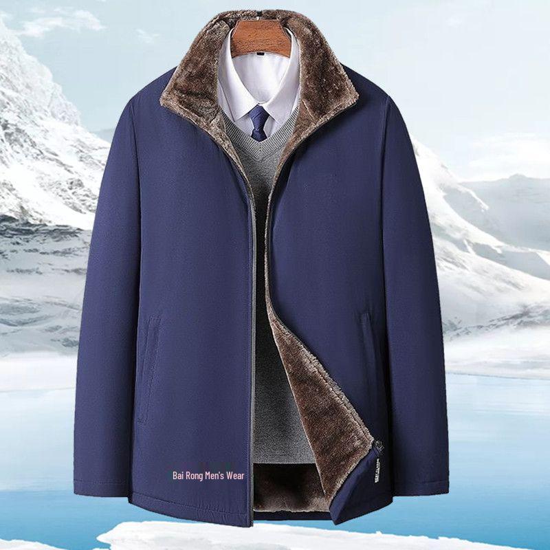 

Men s Winter Plus Velvet Thickened Cotton Jacket for Middle-Aged & Elderly 175 (Fits 115-130 jin)