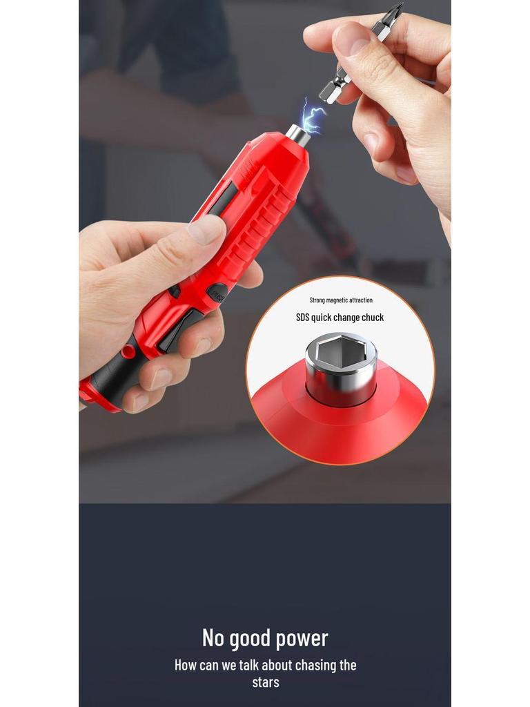 Compact Rechargeable Electric Screwdriver Set with Multi-functional Bits for Household Use