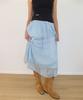 Ronron Sheer Pattern String Long Skirt Dot Blue