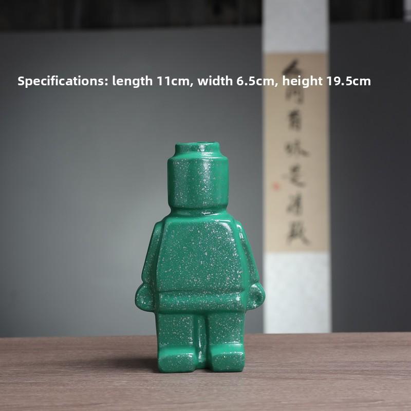 Hot Selling Robot Vase Resin Creative Home Decor for Living Room Dry Flower Arrangement