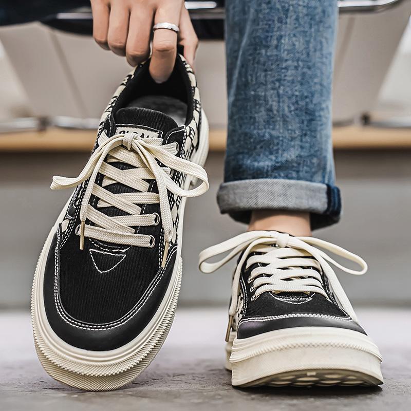 Fashion High Quality Men's Shoes 2025 New Spring Korean Version Trendy Versatile Breathable Niche Casual Sports Canvas Board Shoes