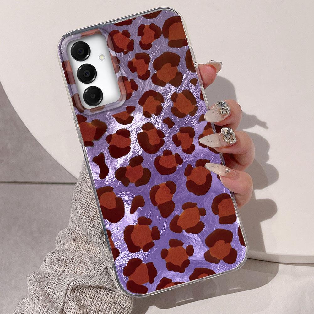 Luxury Gold Leopard Print Phone Case for Samsung Galaxy A16 A55 A07 A17 A56 A36 A26 A53 A06 A14 A24 A34 A54 A15 A12 A22 Cover