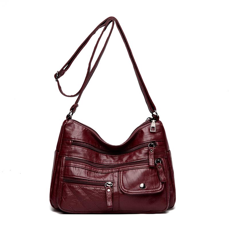 PU Multi-compartment Shoulder Bag Multi-pocket Women's Crossbody Bag Mother Bag
