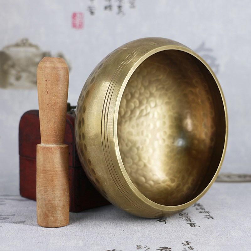 Nepal Tibetan Buddhist Bowl Handmade Singing Bowl Set Cushion Mallet Religion