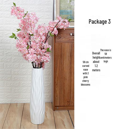 Large Modern Nordic Ceramic Floor Vase: Black & White Minimalist Design for Dried Flowers and French Arrangements In Living Room