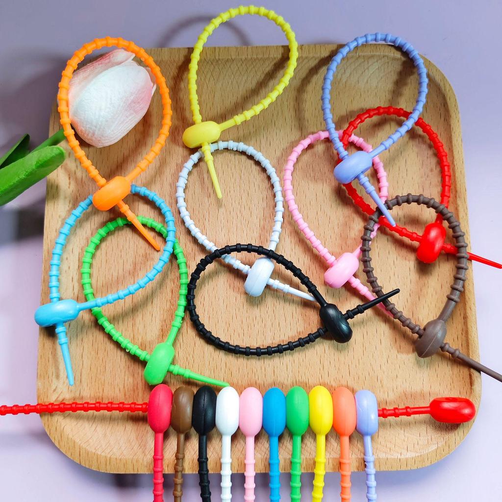 220mm Colorful Silicone Cable Tie Keychain & Wire Organizer